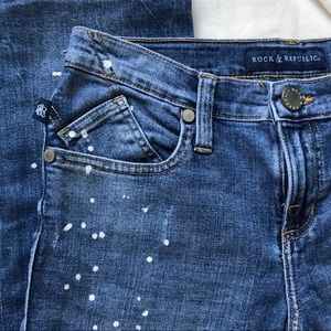 Rock and Republic Indee paint splatter jeans